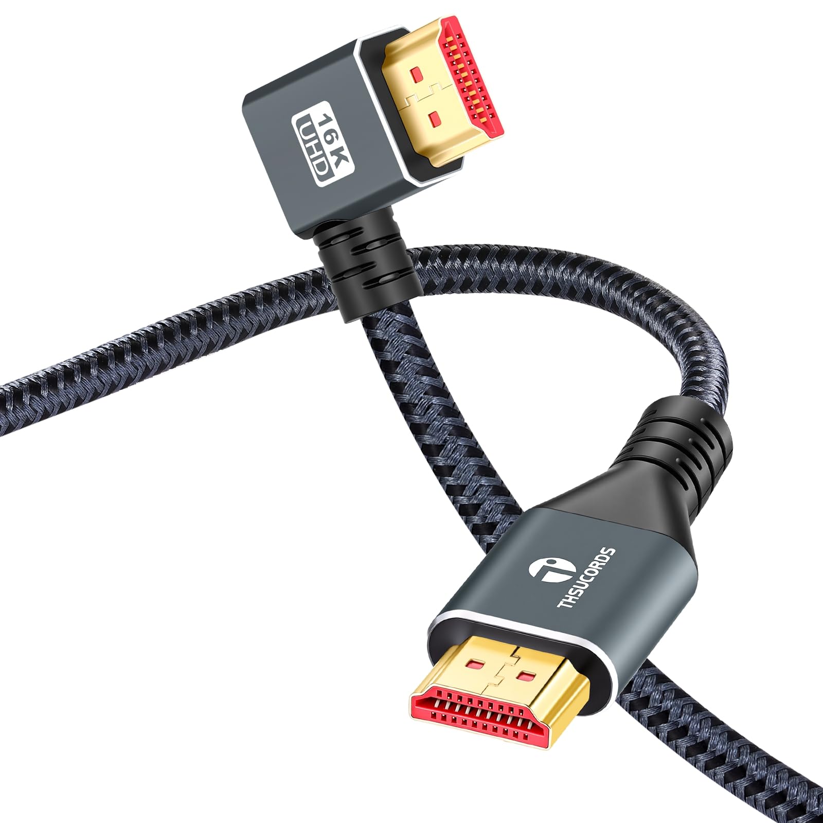 Cable HDMI 2.2 de 16K con ángulo de 90 grados Thsucords de 2M 8