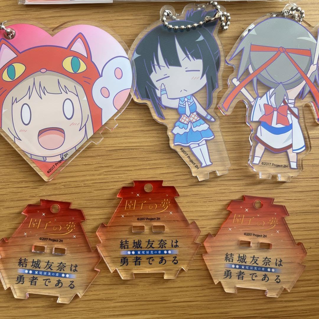結城友奈は勇者である 鷲尾須美の章 勇者うどん アクリルキーホルダー　全種セット 結城友奈は勇者である-大満開の章- ロング缶バッジ 鷲尾須美3種