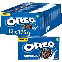 OREO Original - 12 x 176g - Crispy Cocoa Biscuit with Delicious Cream Filling with Vanilla Flavour