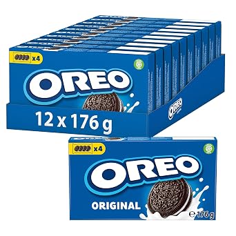 OREO Original - 12 x 176g - Crispy Cocoa Biscuit with Delicious Cream Filling with Vanilla Flavour