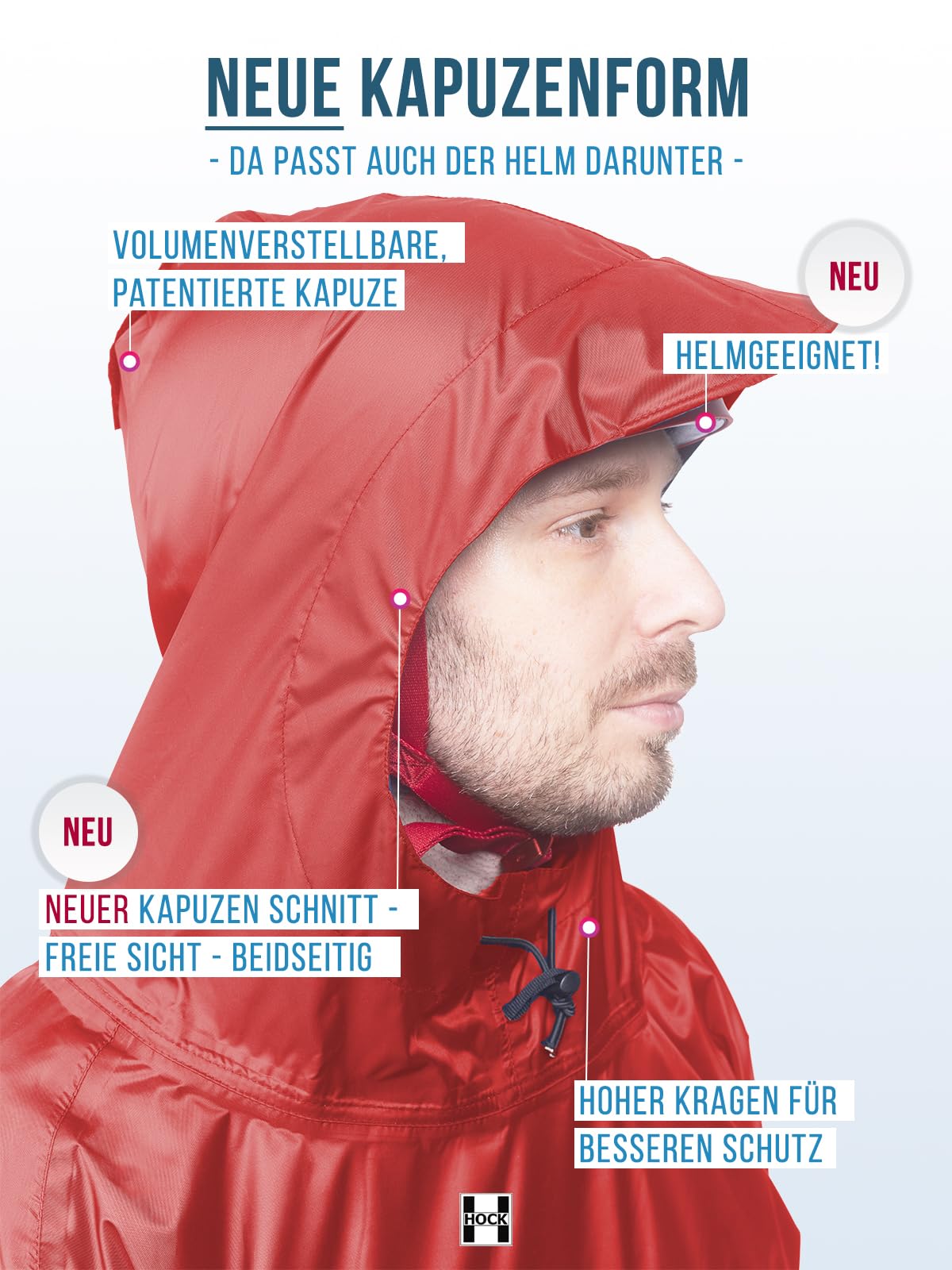 HOCK E-bike Poncho Poncho con mangas Unisex adulto