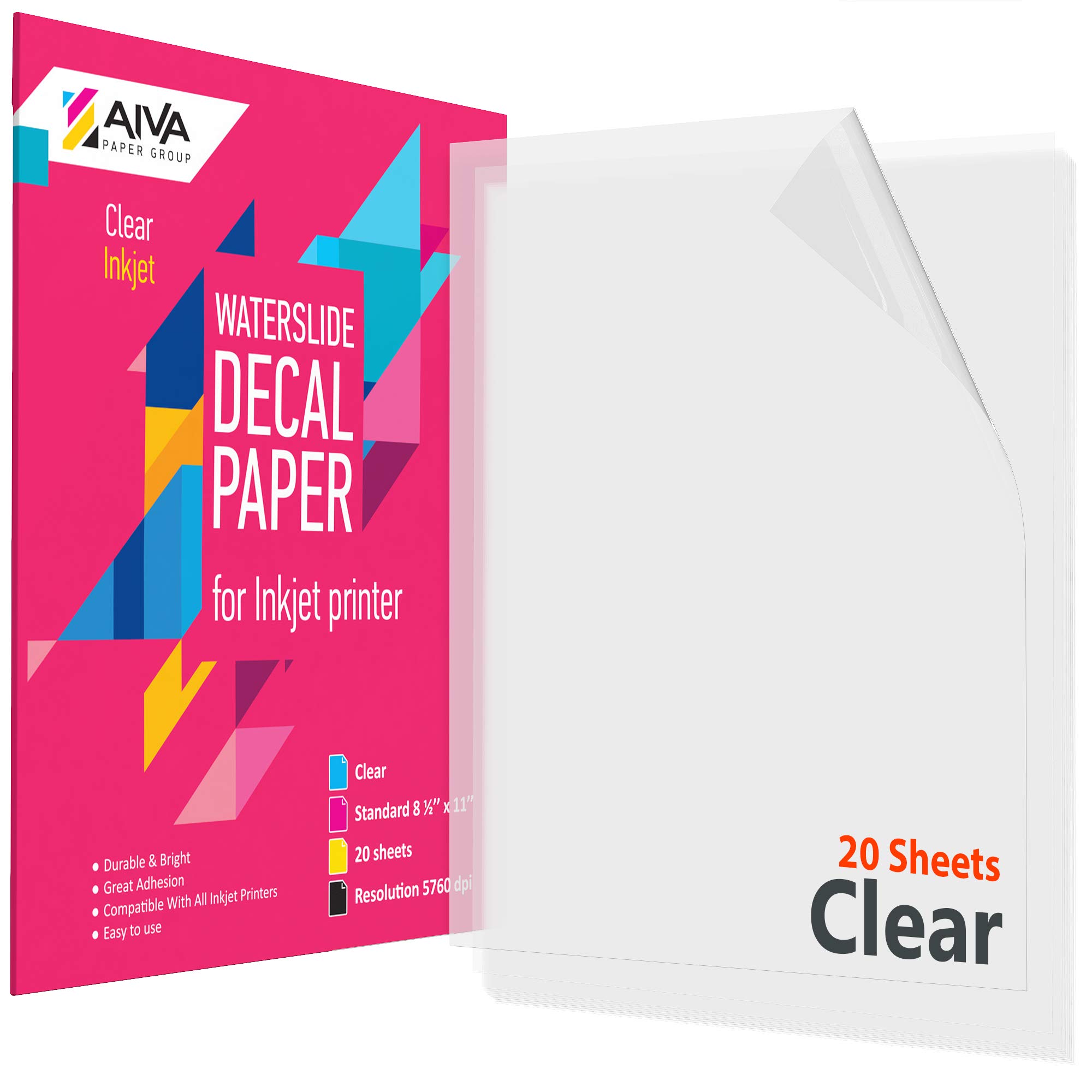 Buy Waterslide Decal Paper For Inkjet Printer Transparent Clear 20 