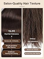 Vista 3 de YILITE - Extensiones de cabello humano con cinta adhesiva roja, 20 pulgadas, 50g, 20 piezas, #99J burdeos, cinta adhesiva para extensiones