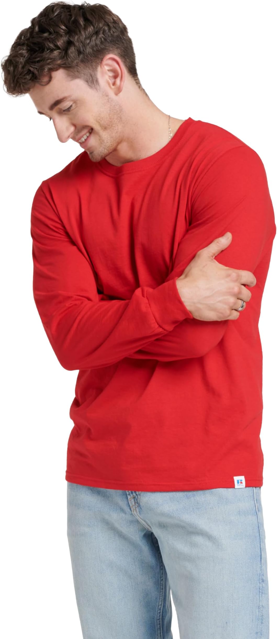 Men's Essential Long Sleeve Tee, Black, S (US)