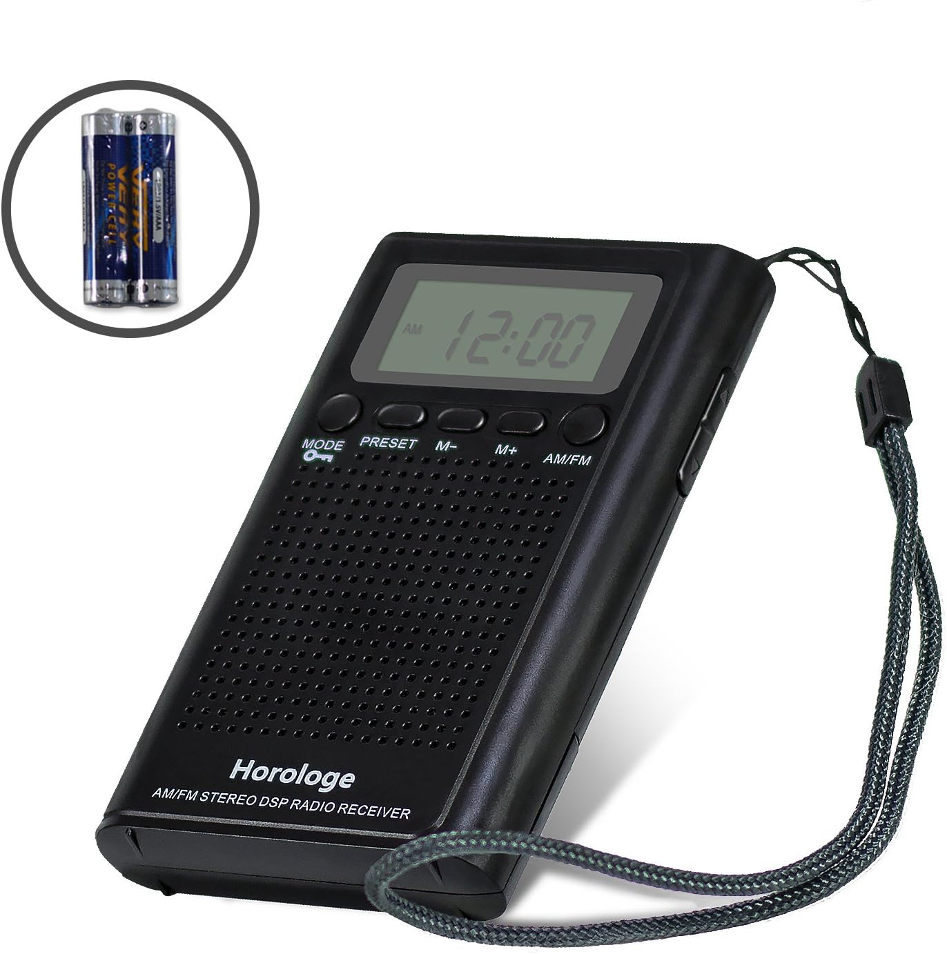 AM FM Pocket Radio,Portable Digital Radio Alarm Clock with 3.5mm Earphone Jack and Supporting Stereo Mode for Bedroom,Outdoor