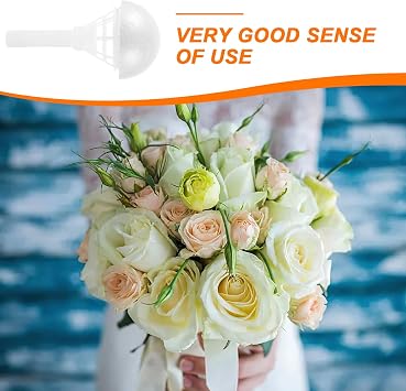 VILLCASE Bouquet Holder for Artificial Flowers Foam Bouquet Holder with Handle for DIY Bridal Handle Wedding Floral for Bridal Showers Engagement Parties 7.48 X 3.93 X 3.93 in