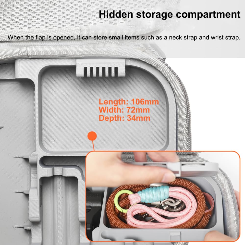 Custodia Rigida per DJI Pocket 3/4, Organizer in PU Resistente agli Urti e Impermeabile, Supporto Magnetico per Filtri ND, Microfono 2 e Accessori, Custodia Protettiva da Viaggio，pocket4 grigio