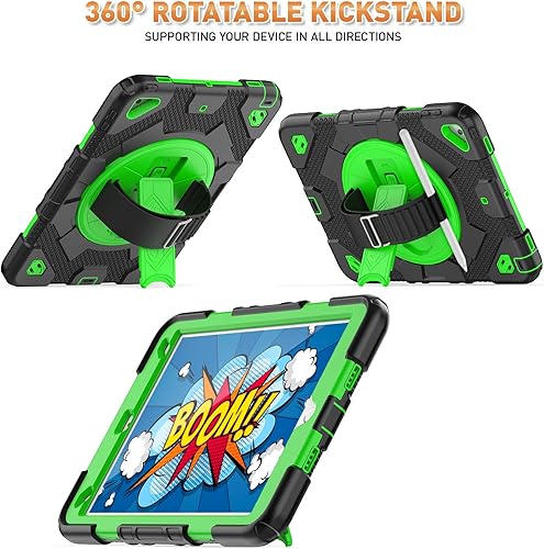 Miniatura 4 de Timecity Funda para iPad de 987 generación, para iPad 10.2 2019-2021 con protección fuerte, protector de pantalla, correa de mano, correa para el