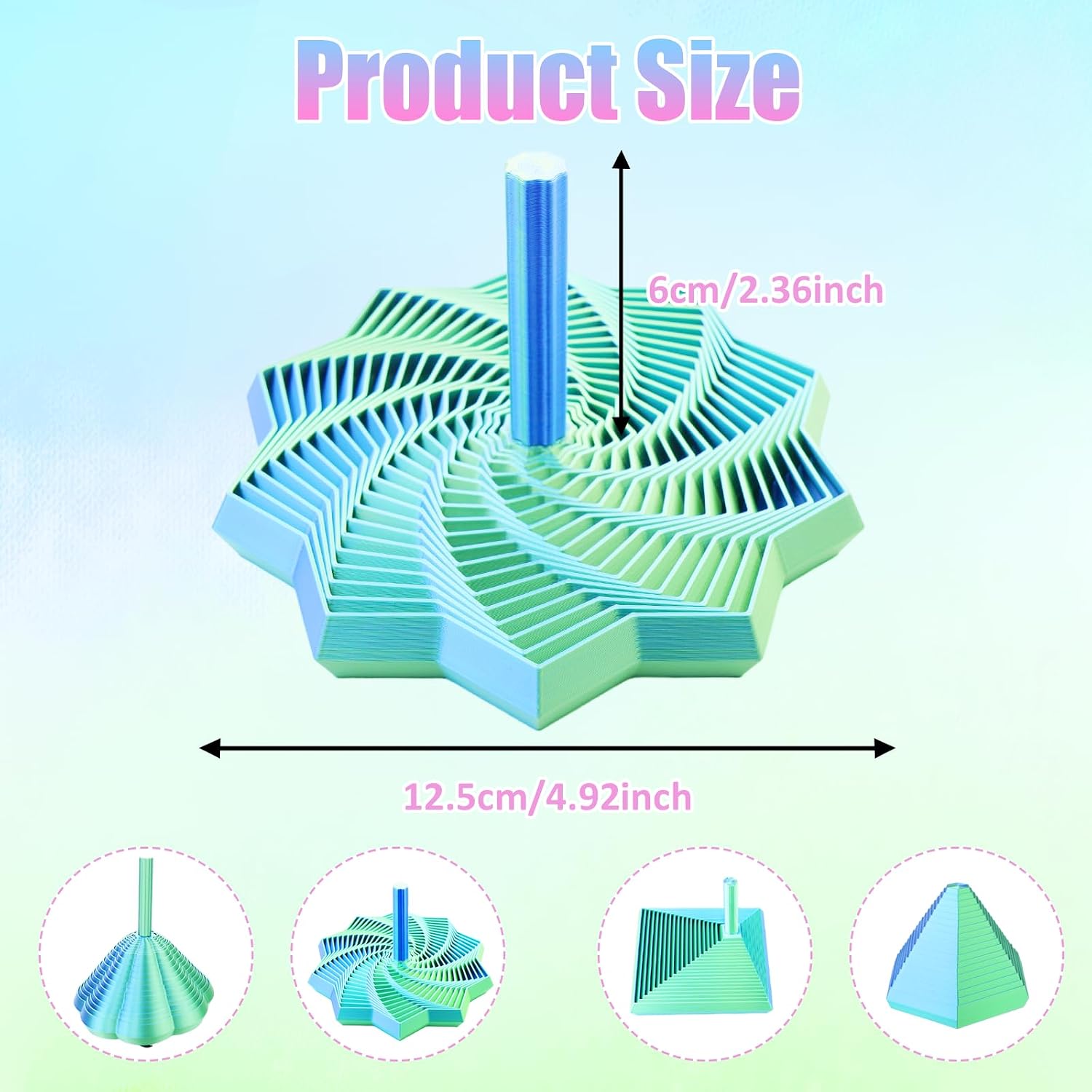 4PCS 3D Printed Fidget Toys,Fractal Hexagon Stress Toys for Kids Adults image 5