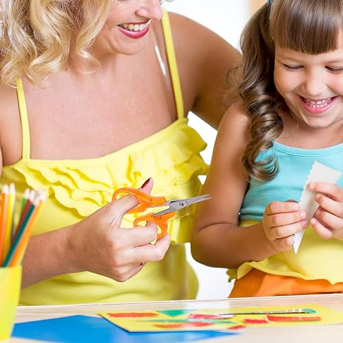 Miniatura 7 de Detail Craft Scissors Set Stainless Steel Scissors Straight Tip Scissors Curved Tip Scissors with Protective Cover for Facial Hair Trimming, Sewing,