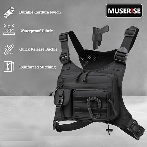Miniatura 3 de Bolsa de pecho al aire libre para hombres y mujeres, chaleco táctico para correr, ciclismo, mochila de pecho EDC para deportes y entrenamientos