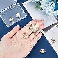 Vista 3 de Beebeecraft 5Pcs/Box Evil Eye Charms 18K Gold Plated Brass Flat Round with Blue Cubic Zirconia Turkish Evil Eye Pendants Jewelry Making Findings for