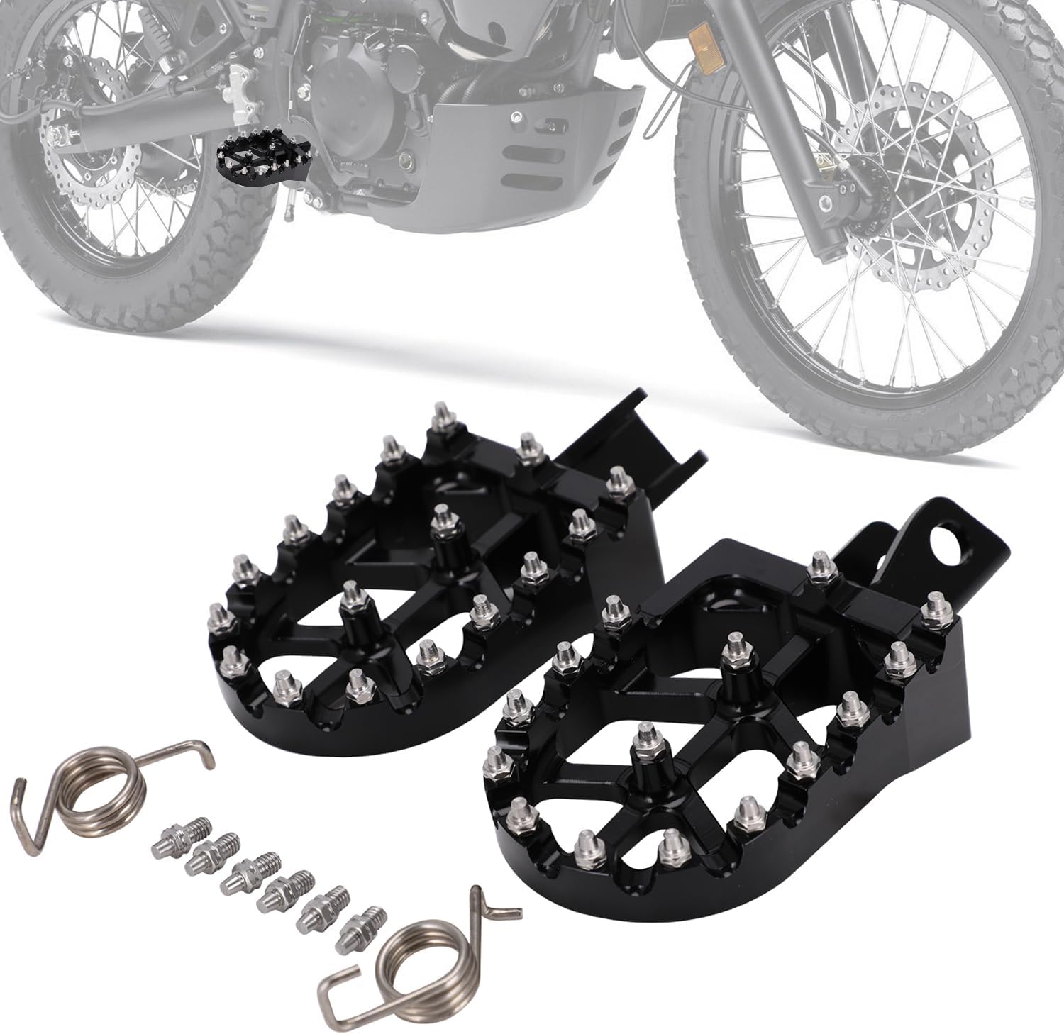 IUVWISN Dirt Bike Foot Pegs,Motorcycle Footpegs Wider Foot Pegs Rest Pedal CNC for