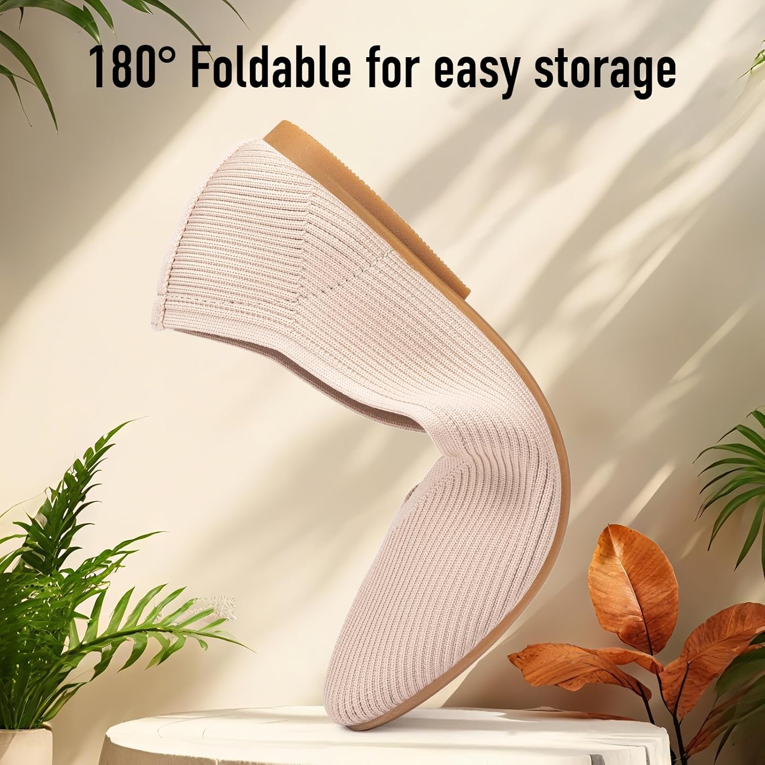 Frank Mully Women's Square Toe Knitted Flats Breathable Lightweight Slip-On Shoes with Arch Support for All-Day Comfort - Image 7