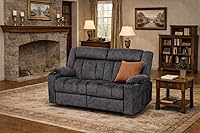 Vista 11 de LUCKLIFE Juego de sofá reclinable con reclinables manuales, juego de muebles de sala con sofá reclinable, sofá biplaza y sillón, tapicería de tela