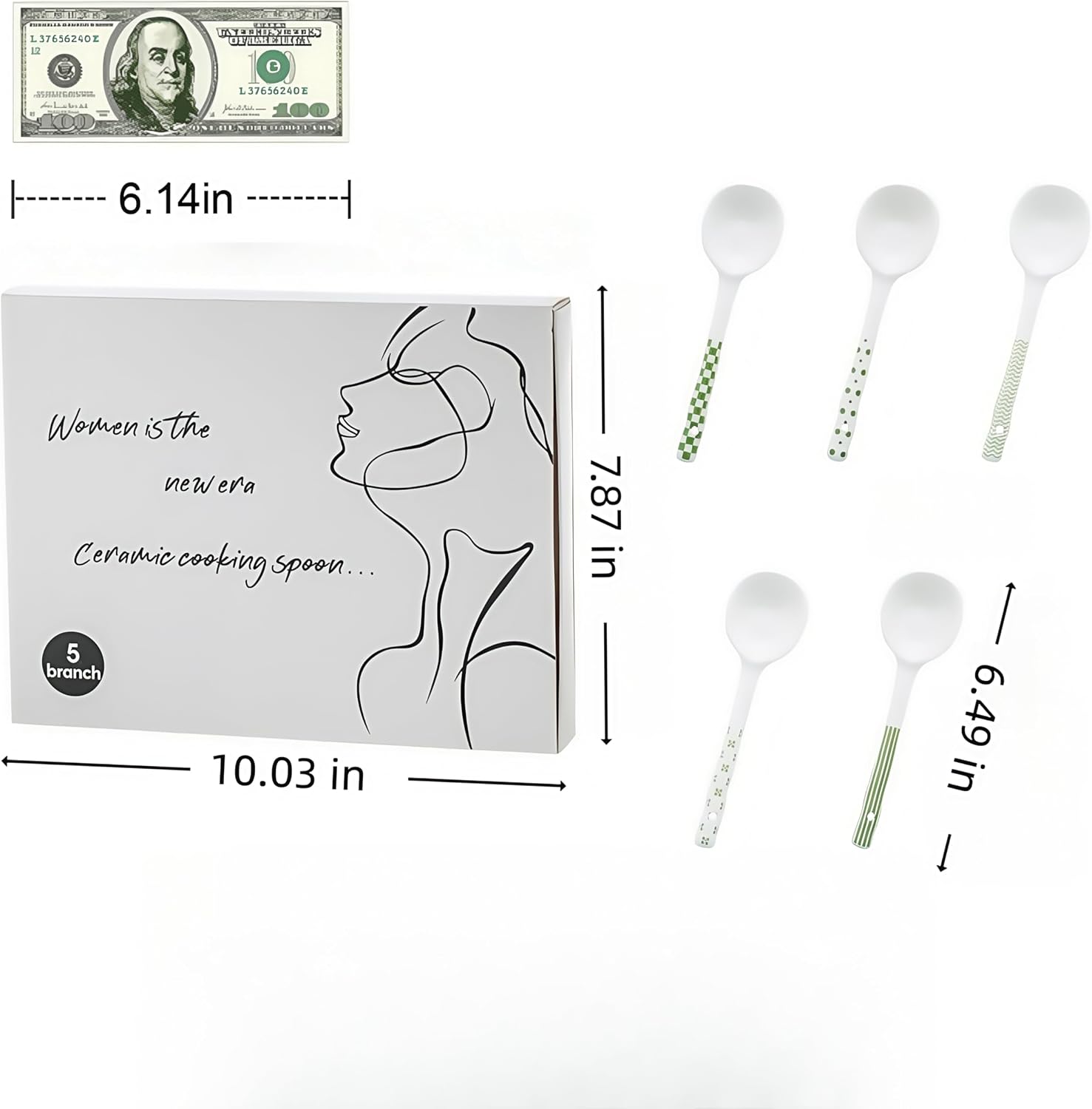 5 Pcs, Top Ceramic Chinese Spoons, Ceramic Spoons, Bone China Dinnerware Set, Fine China, Chinese Gifts