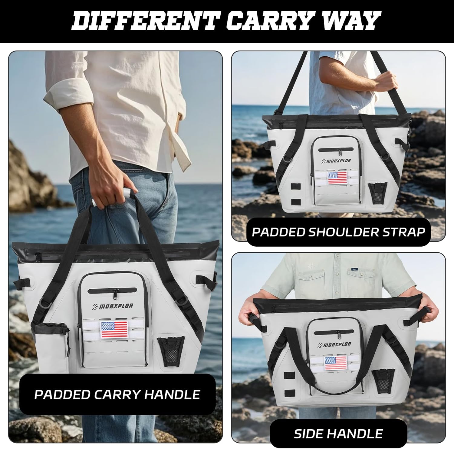MORXPLOR Insulated Fish Cooler Kill Bag with Flat Bottom-26x18 31x14 40x16 50x18 60x20 70x25 Inches Waterproof Fishing tackle Kill Cooler Bag