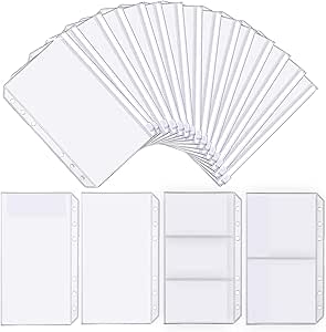 Cuaderno Presupuestario A6 – 30 Carpetas De 6 Agujeros Con Bolsillos, Hojas De Presupuesto Y Pegatinas