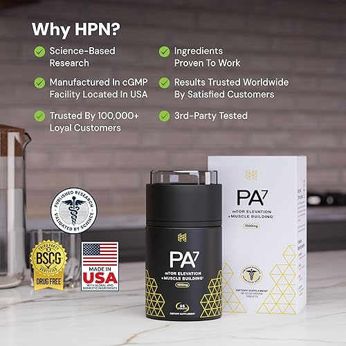 Miniatura 9 de HPN PA (7) Constructor muscular de ácido fosfatídico Top Natural Muscle Builder - Boost mTOR Construye masa y fuerza a partir de tu entrenamiento