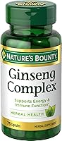 Vista 1 de Ginseng by Nature's Bounty, Ginseng Complex Capsules Supports Vitality & Immune Function, 75 Capsules