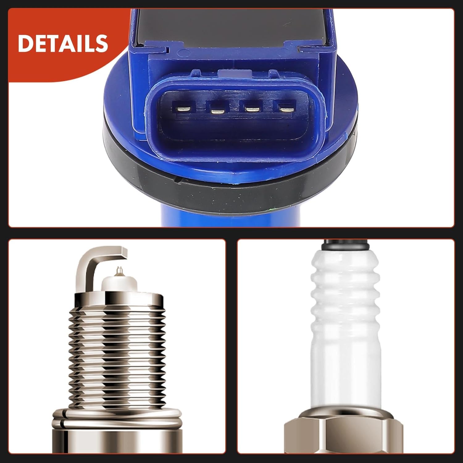 A-Premium (Blue) Set of 12 Ignition Coil Pack and Iridium Spark Plugs Compatible with Toyota Camry 2002-2006, Highlander 2001-2010, Sienna, Avalon, Solara & Lexus RX330, RX400h, RX300, ES300, ES330