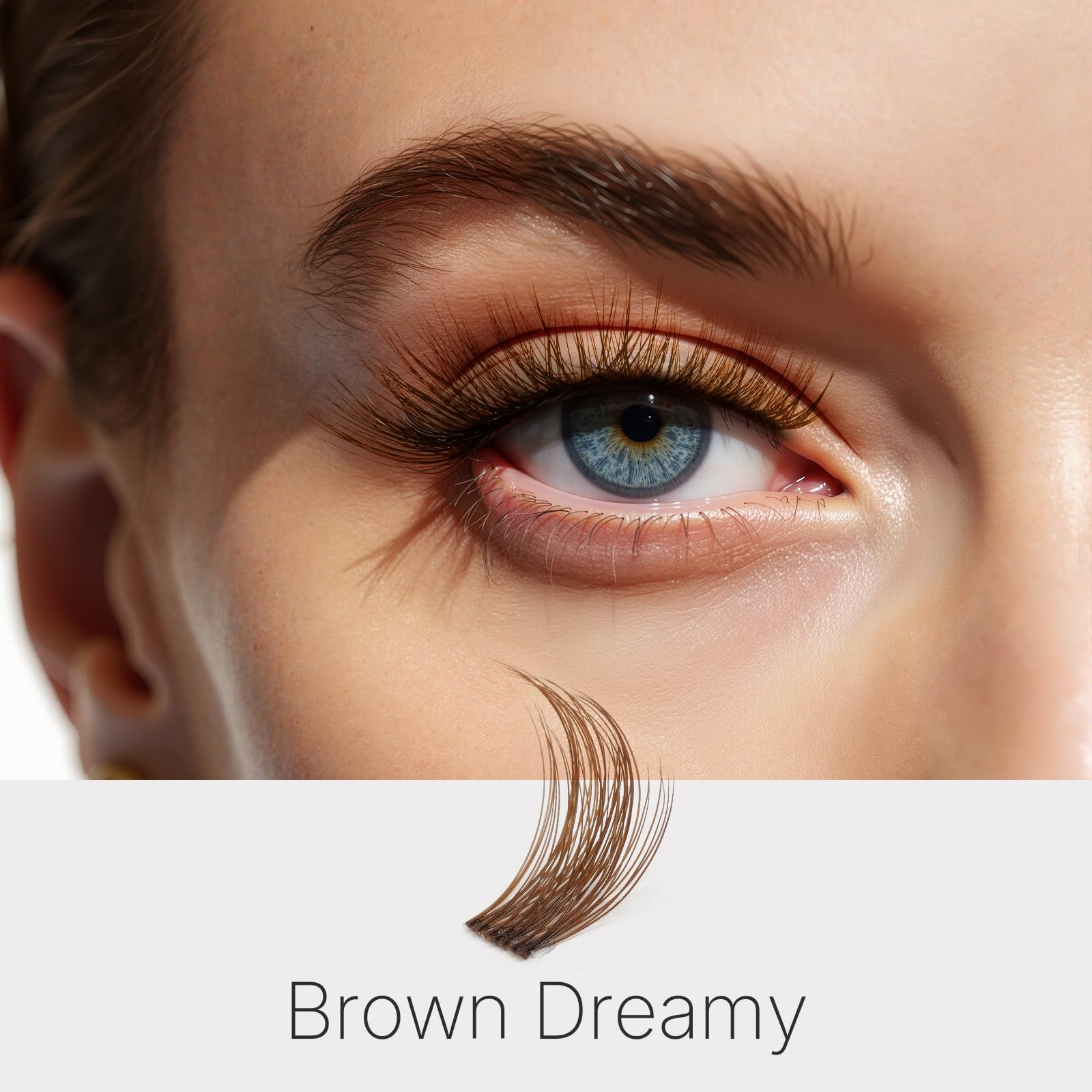 VEYESBEAUTY Pestañas Postizas MarronesNewbie's Five-Second Kit Pestañas Pelo a Pelo Com Pegamento y Sellado Lash Cluster Pestañas Individuales (Dreamy Kit, 8-16mm)