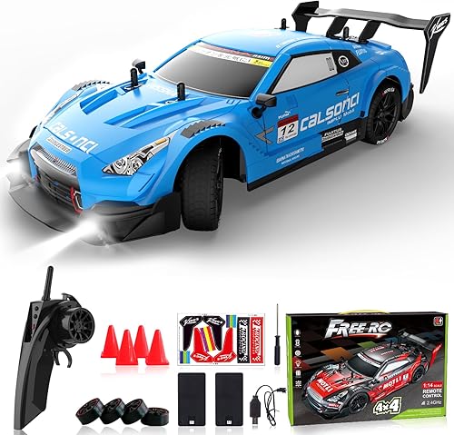 Coche de control remoto RC Drift Car escala 116 4WD RC Car con luces LED 2.4GHz 17.4 mih RTR de alta velocidad de carreras de juguete deportivo para