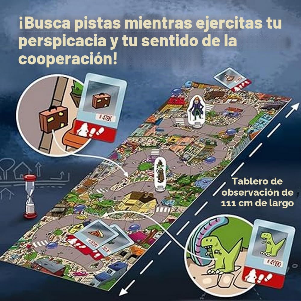 Trefl-Spy Guy-Juego de Detective Cooperativo Buscar Evidencias y Atrapar al Criminal, Gran Meseta con Ciudad, Juego Familiar para Adultos y Niños de 5 Años [ versión en francés]
