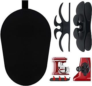 Sliding Mat for Kitchenaid Mixer with 2 Black Kitchen Accessories, Mover Slider Mat Pad for 5-8 Qt Bowl-Lift Stand Mixer, Kitchen Appliance Slider Mat Compatible with Professional 600 Stand Mixer