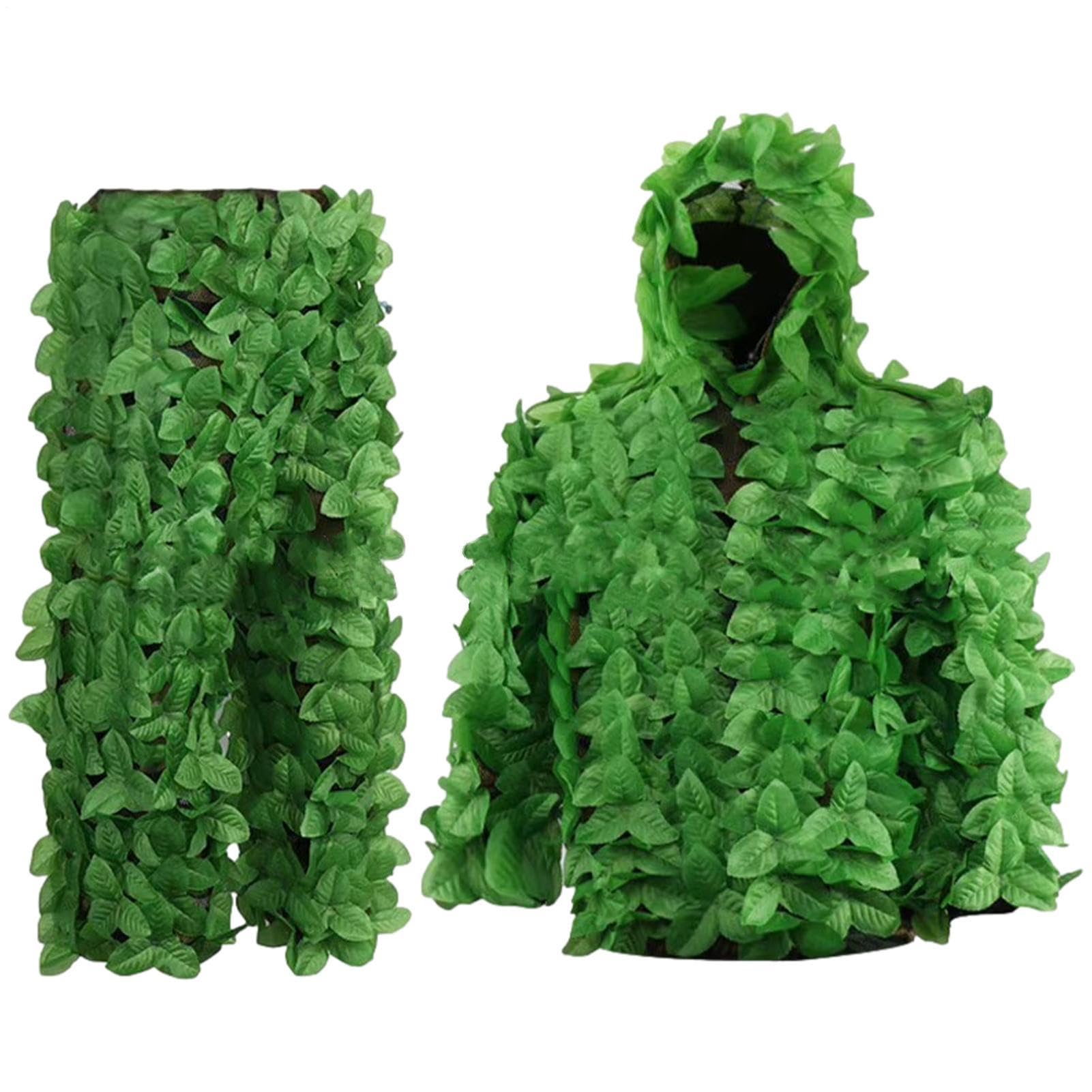 Costume di Foglia per Caccia | Ghillie con Verde Camouflage Foresta 3D Gilly Foreste, Giungla, Halloween, Fotografia Fauna Selvatica