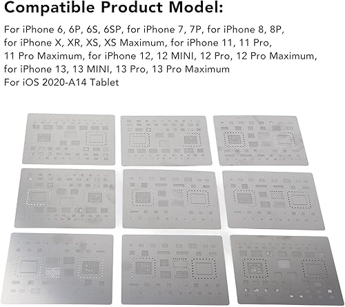 Miniatura 4 de Plantillas de rebola de acero inoxidable fuerte plantilla magnética para reparación de teléfonos