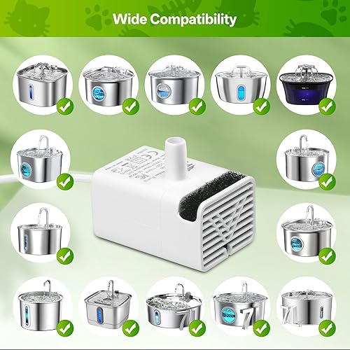 Miniatura 2 de Bomba de fuente de agua para gatos, bomba de repuesto JY-830 para fuente de agua de acero inoxidable para mascotas, bomba USB para dispensador de