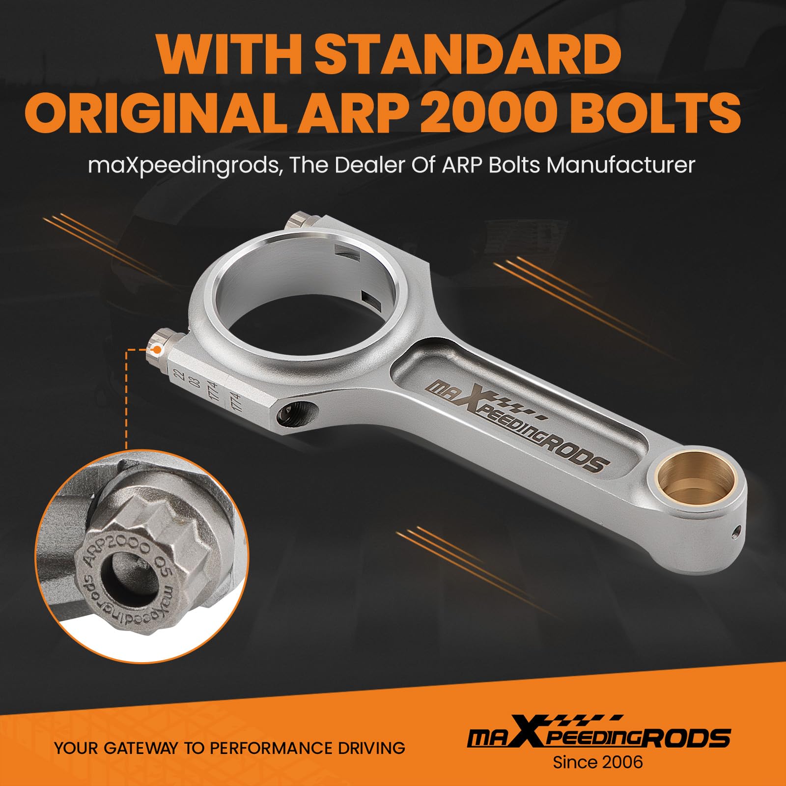 Amazon.com: maXpeedingrods Forged I-Beam Connecting Rods ARP for