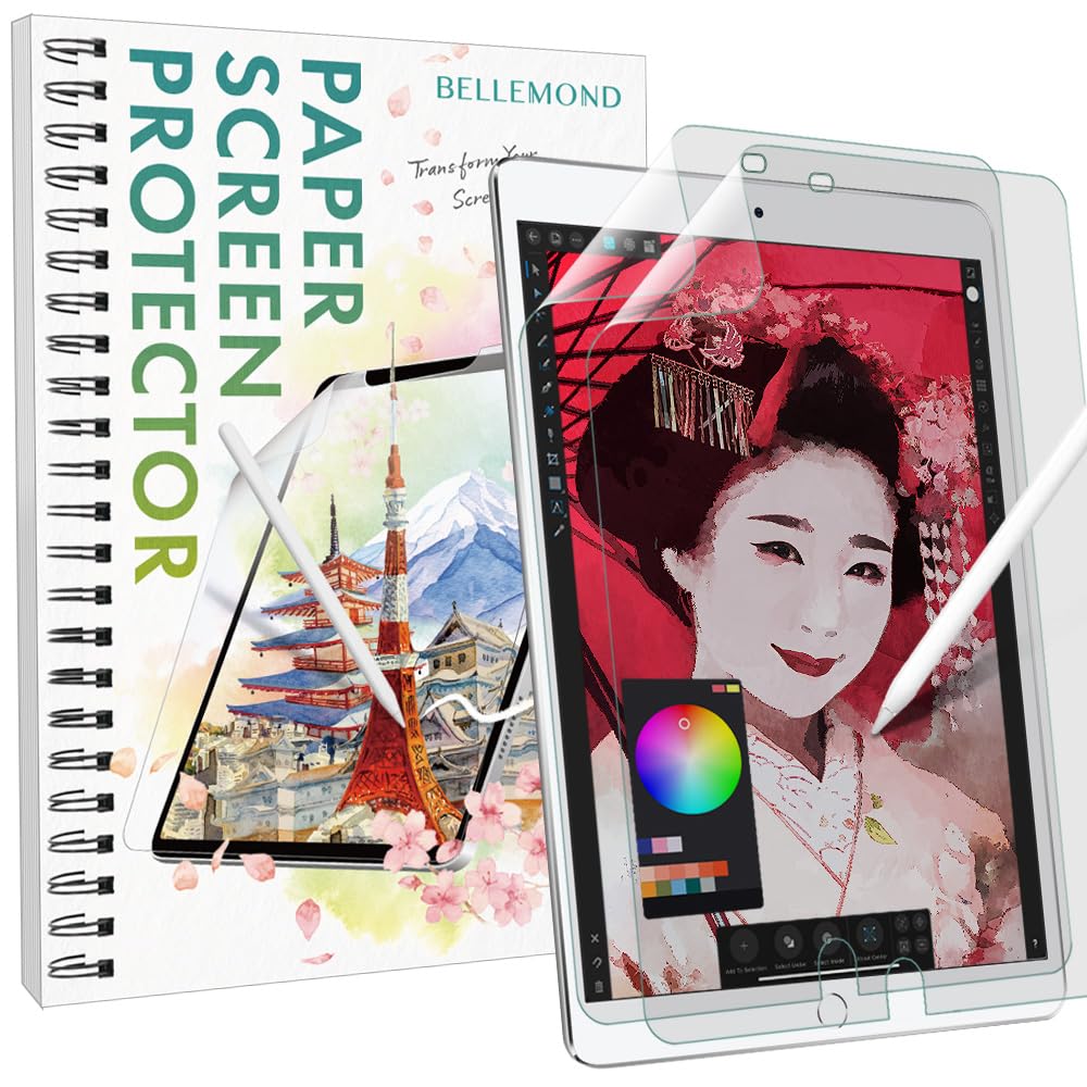BELLEMOND | The Original Made in Japan Paper Screen Protector for iPad 10.2” (9th/8th/7th Gen) | Matte Surface PET Film for Writing, Drawing & Note-Taking | 2 Set