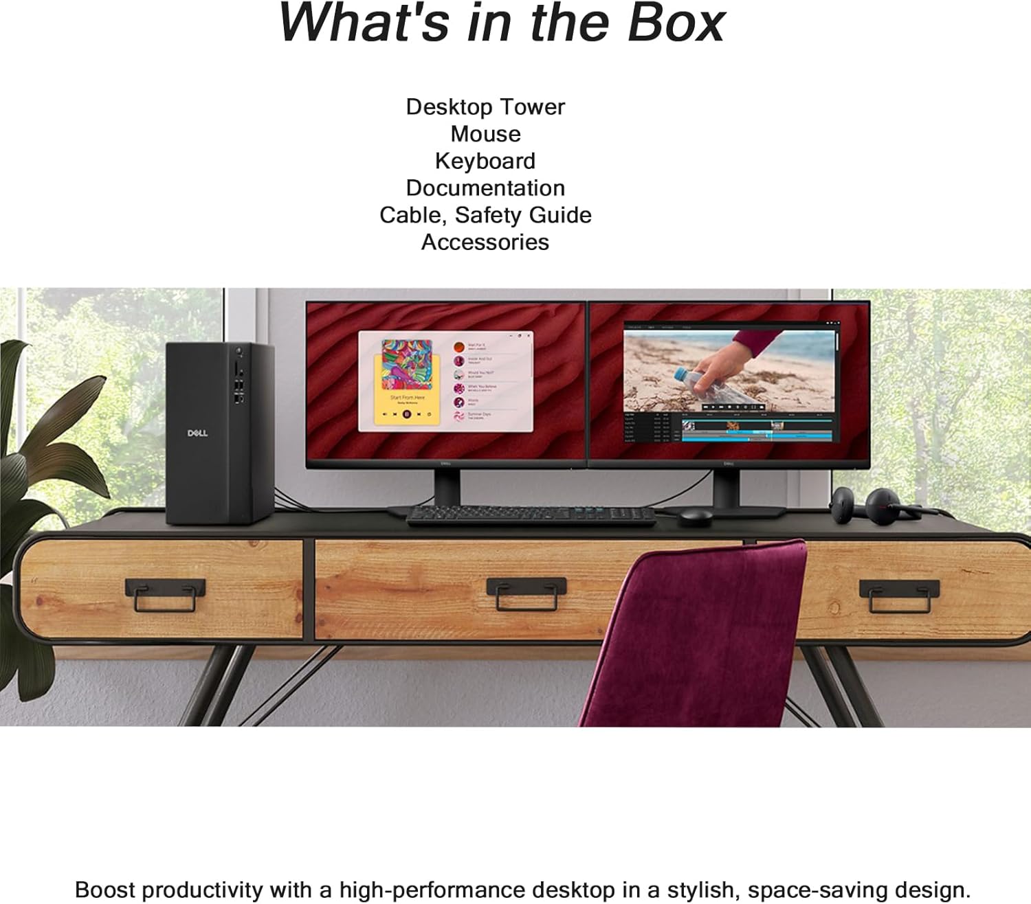 Dell Slim Tower Desktop Computer ECT1250 - Intel 10-Core Ultra 5-225, 32GB DDR5 RAM, 1TB SSD, Supports Multiple Monitors, Intel UHD Graphics, Win 11 Pro, Wifi6, Wired Keyboard and Mouse - Image 7