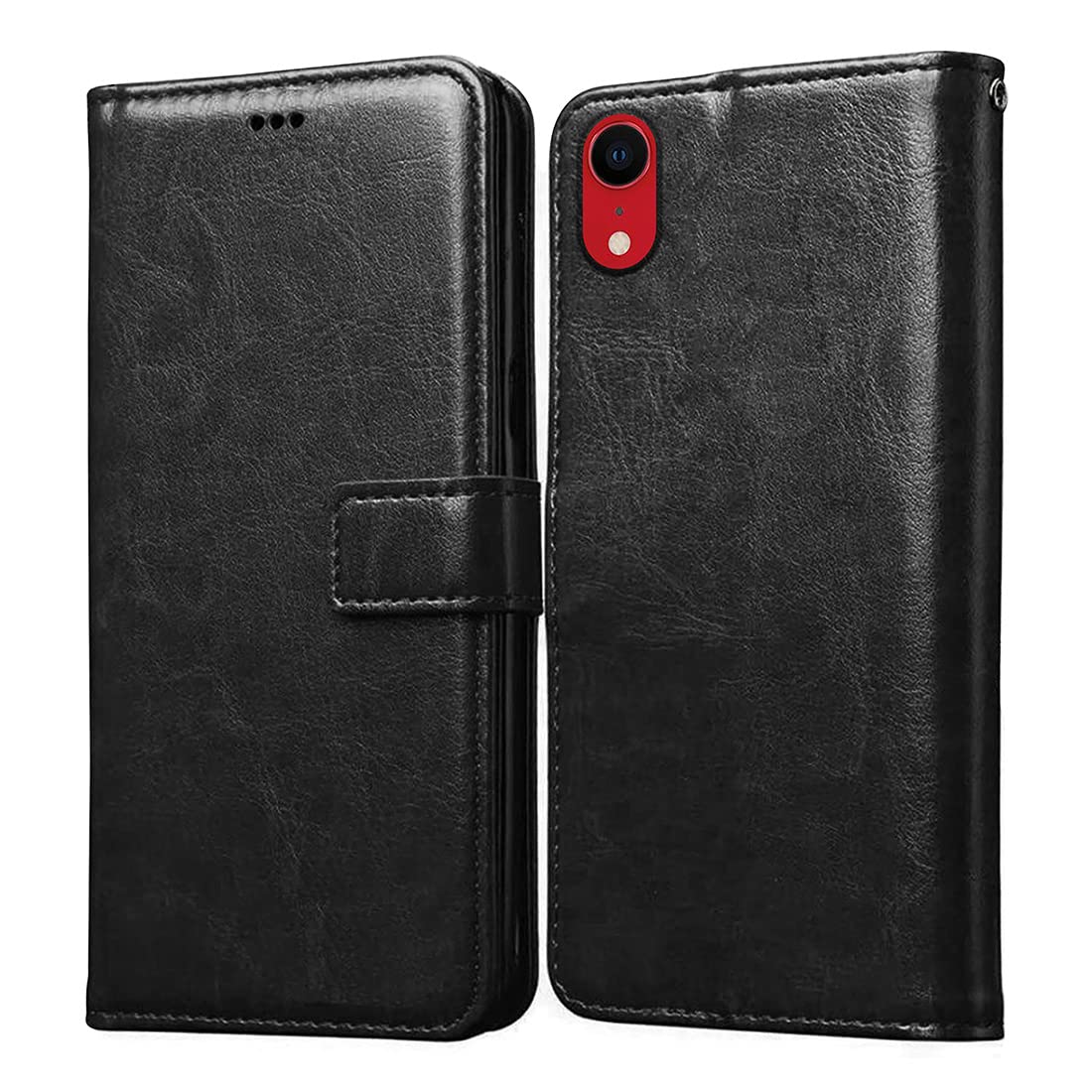 iPhone XR Leather Flip Cover - Wallet Case with Stand -6