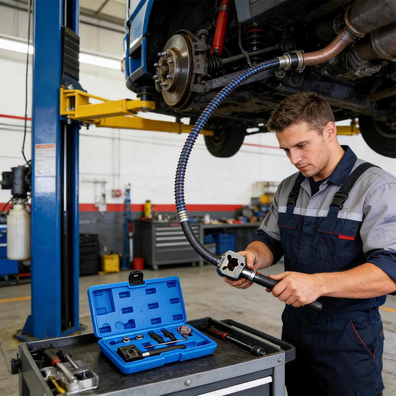 Zestaw do rozszerzania rur hamulcowych Podwójny Rozwiertak Ręczny | Narzędzie do lejowania rur miedzianych dla mechaników, warsztatów samochodowych, garaży oraz motocykli