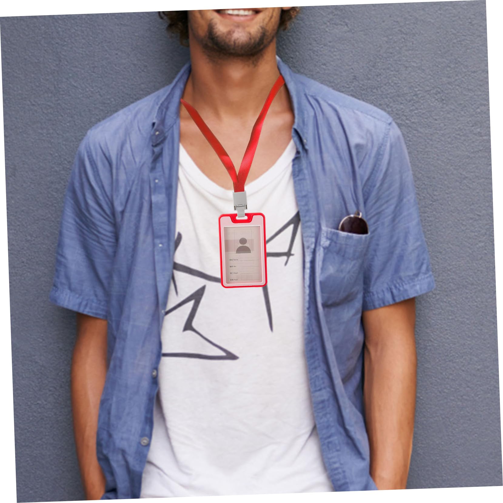 Operitacx 40pezzi Custodiper Badge Con Cordino Porta Tessere Identificative Copertine Protettive Per Ufficio e Scuole