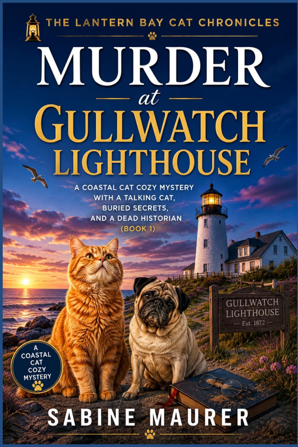 Murder at Gullwatch Lighthouse: A Coastal Cat Cozy Mystery with a Talking Cat, Buried Secrets, and a Dead Historian (Book 1) (The Lantern Bay Cat Chronicles)