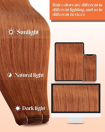 Miniatura 86 de Sunny Hair Extensiones de cabello humano de color marrón para coser, extensiones de cabello humano real, color marrón oscuro, ombré, marrón claro