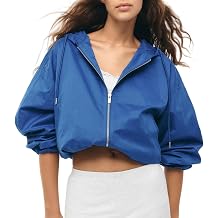 Duyang Women's Hooded Jacket Lightweight Zip Up Casual Oversized Outerwear Long Sleeve Fashion Sweatshirts with Pockets