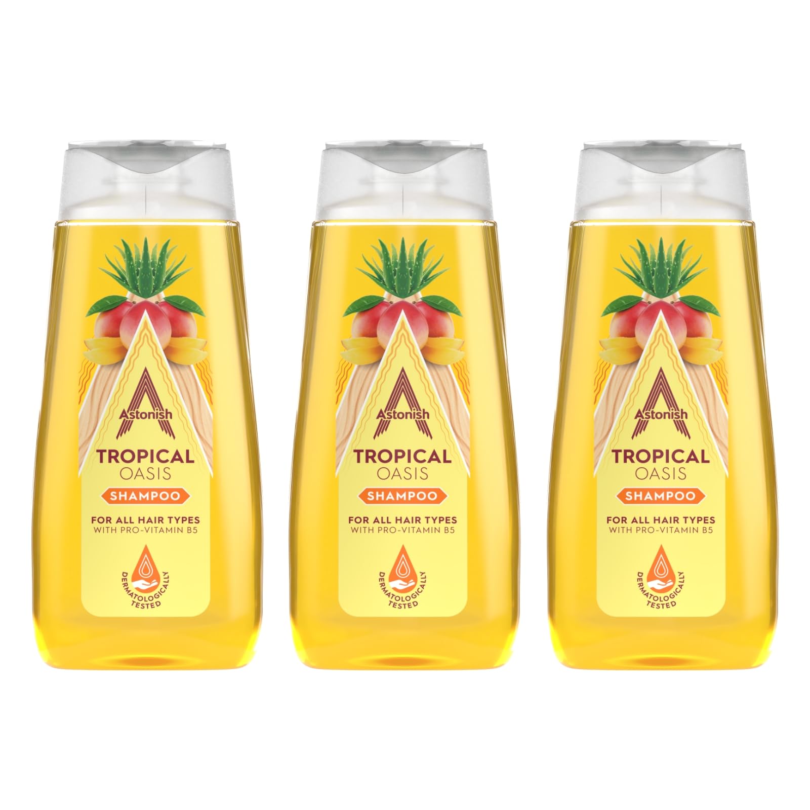 Astonish Tropical Shampoo with Pro-Vitamin B5, 3 x 400ml