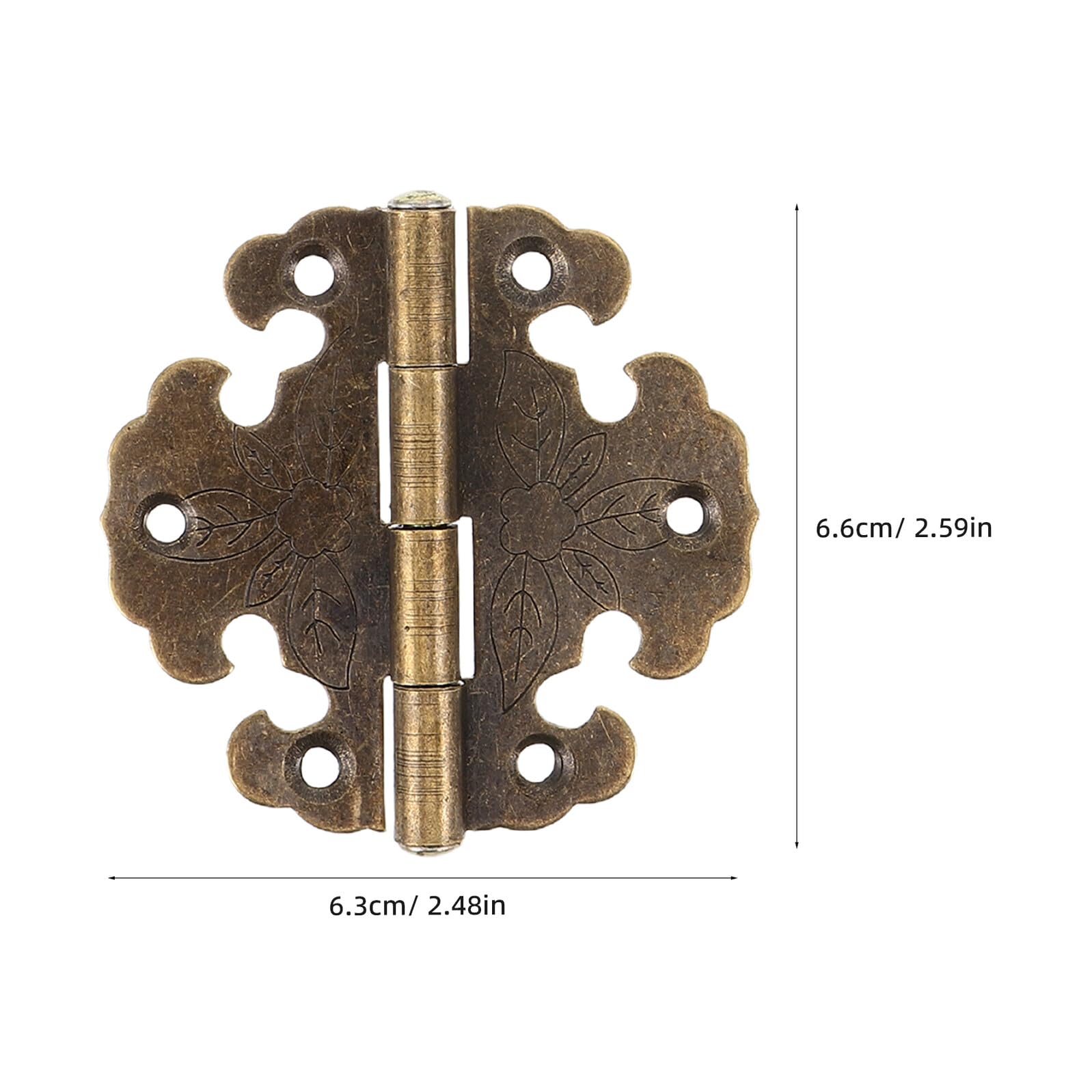 KOMBIUDA 20 Pezzi Cerniere Vintage Incise in Bronzo Minicerniere in Bronzo Mini Cerniere Pieghevoli Retrò Per Mobili Vintage Light Brown