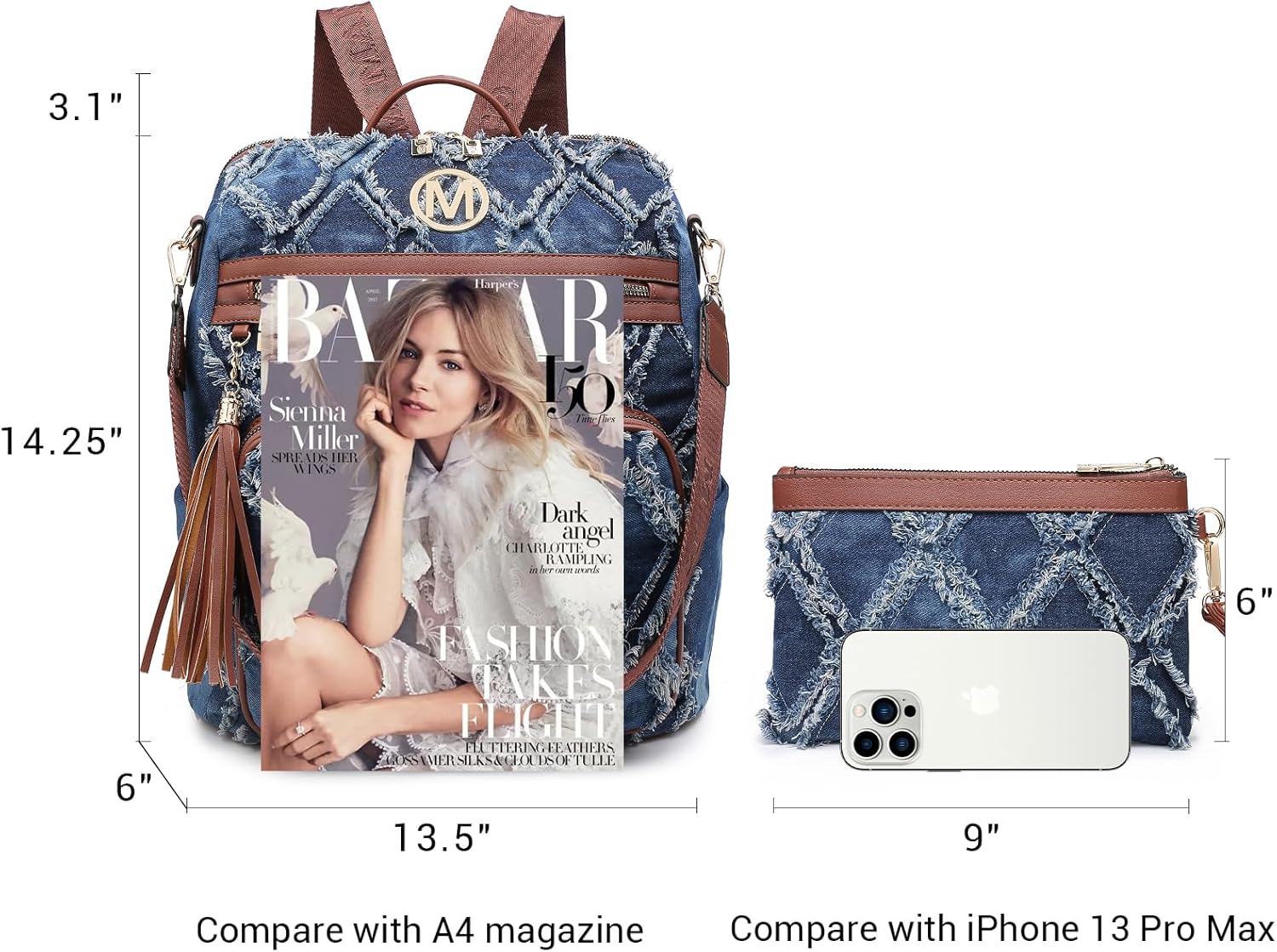 MKP COLLECTION Women Fashion Backpack Purse Convertible Large Rucksack Versatile Travel Shoulder Bags Handbag Set with Tassel - Image 6