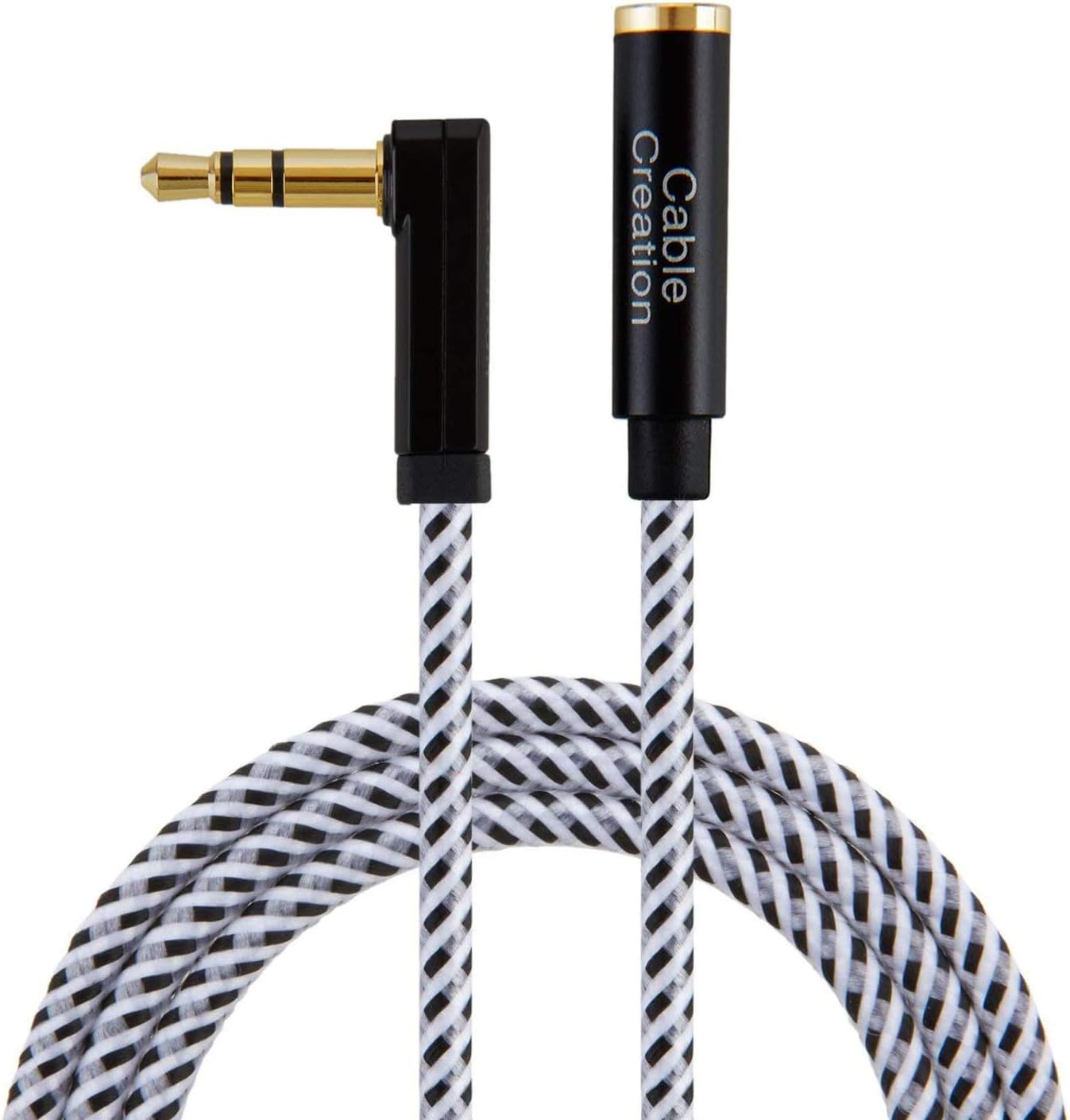 3 Feet 3.5mm Male to Female Extension Stereo Audio Extension CableAdapter Compatible with Car,Headphones,iPhones, iPads,Tablets,Laptops,Phones & More, 3 Feet /0.9 Meters, Black and White