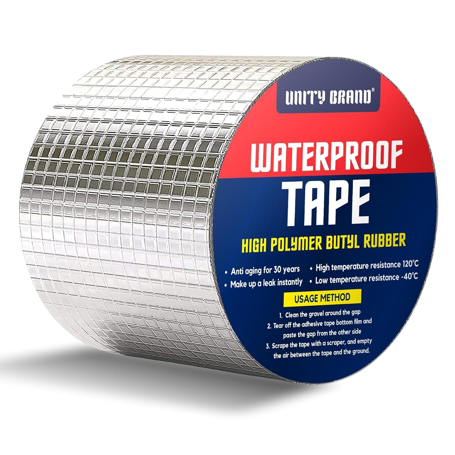 Aluminium Waterproof Foil Tape Self Adhesive Leak Repair Seal Tape for Roof Pipe Window Wall Metal Sheet Crack Gap Sealing Roll-image-8