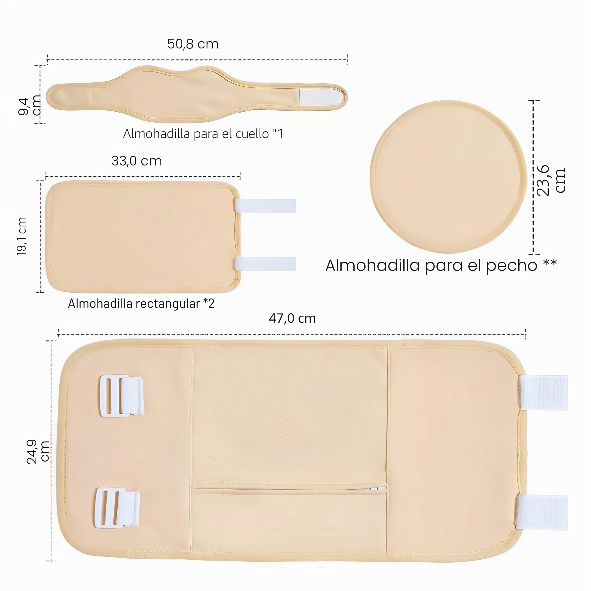 6PCS Kit Paquete Aceite Ricino Orgánico, Paquete Aceite Ricino Reutilizable, Para Cuello, Cintura, Abdomen, Piernas, Paquete Asistencia Cuidado Aceite Ricino Ajustable, Alivio La Fatiga