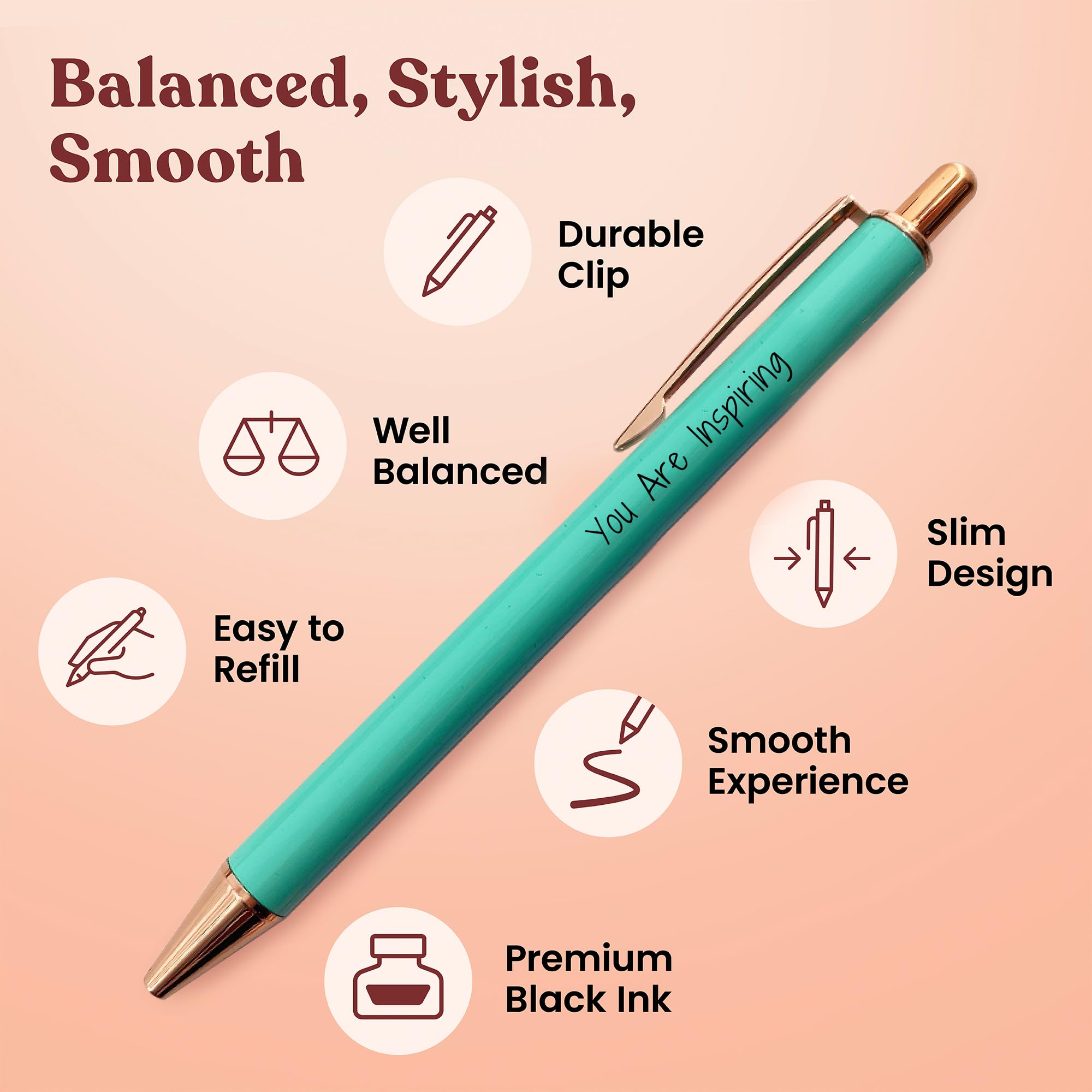 MESMOS 3pk Fancy Pen Set, Teacher Appreciation Gifts for Women Teacher Pens, Thank You Gifts from Student - Image 2