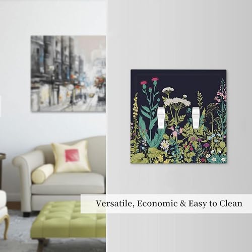 Miniatura 83 de Placa de pared dúplex de receptáculo de dispositivo de 1 gang de madera envejecida blanca gris con veta de tablón, cubierta de enchufe eléctrico de