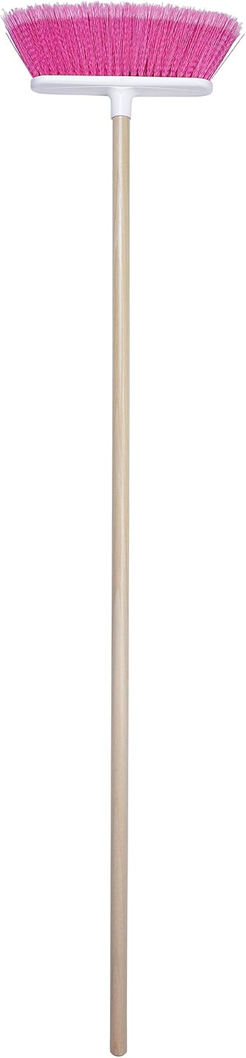 The Original Soft Sweep Magnetic Action Fuchsia Broom with Natural Finish Wood Handles (1 Fuchsia Broom)
